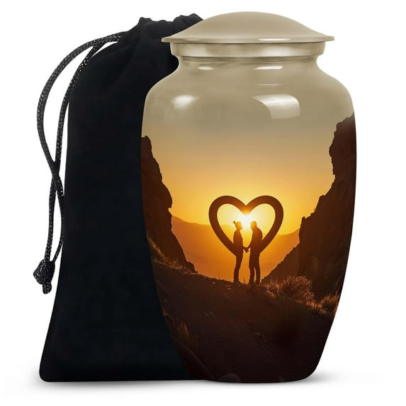 SUBSH Desert Love Silhouette - Funeral Urns for Adult Ashes Men - Cremains Containers - Cremation Urns for Adult Ashes - Urns for Human Ashes Adult Male - Cremation Urn for Adults (10 inch)