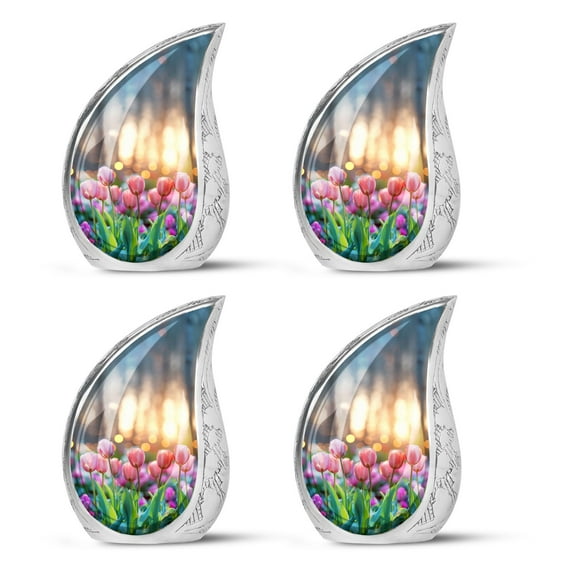 SUBSH Dew Kissed Dawn - Cremation Keepsakes - Urns For Mom - Urns For Dad - Pack Of 4 - Small Cremation Urns For Human Ashes - Urn For Adult Male - Ashes Urns Human Remains