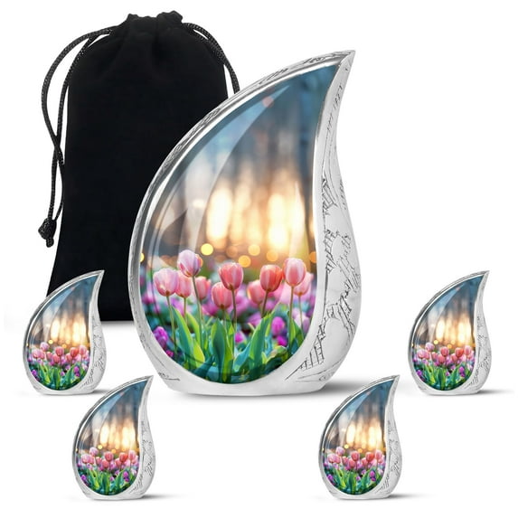 SUBSH Dew Kissed Dawn - Cremation Memorial - Urn Small - Urns For Human Ashes Large - Combo 1 Large & 4 Small - Urns For Ashes Adult Male Small - Human Ash Urns - Human Remains Urns For Men