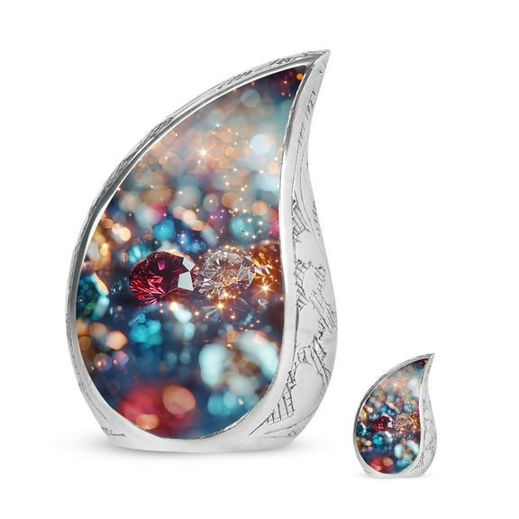 SUBSH Diamond Burial Urns For Adult Human Ashes - Urn Keepsake For Human Ashes - Urns For Adult - Combo 1 Large & 1 Small - Urn Human Ashes Large - Cremation Urns For Ashes - Urn For Ashes Adult Male
