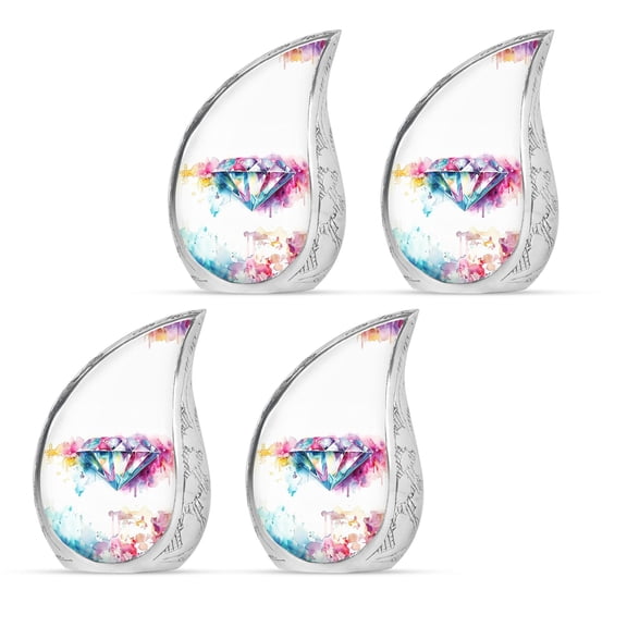 SUBSH Diamond Cremation Urns For Adult Ashes Women - Burial Urns For Human Ashes - Small Burial Urns For Adult Human Ashes - Pack Of 4 - Memorial Urn For Ashes - Decorative Urns