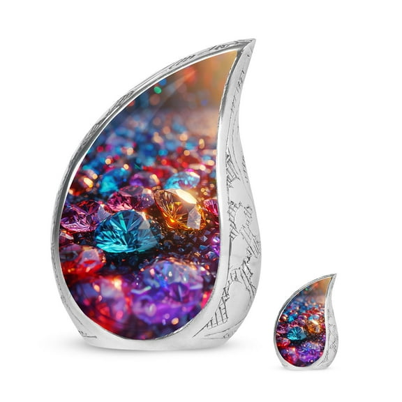 SUBSH Diamond Human Ash Urns - Urns For Men - Urns For Mom - Combo 1 Large & 1 Small - Urn For Ashes Adult Male - Ashes Keepsake - Urns For Ashes Adult Female - Keepsakes Urn For Ashes