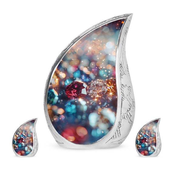 SUBSH Diamond Urns For Ashes Adult Female - Urns Cremation - Urns For Adults - Combo 1 Large & 2 Small - Urn For Ashes For Women Small - Ashes Keepsake - Urn For Ashes For Women