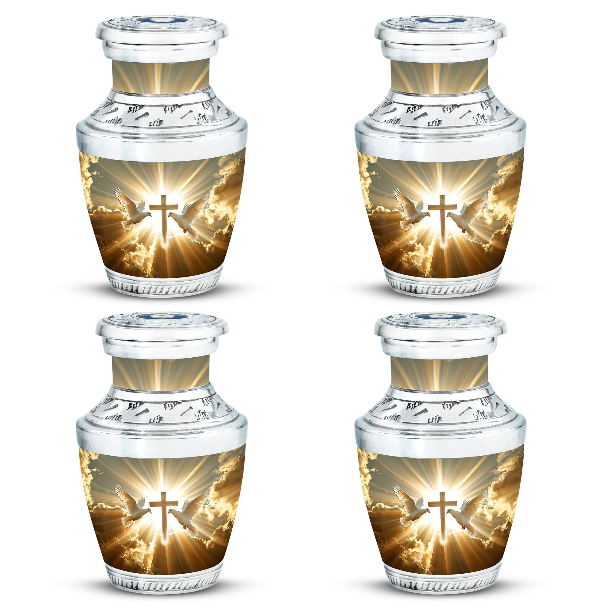 SUBSH Dove Urn - Ashes Keepsake - Cremation Urns for Adult Ashes Women - Ashes Urn Adult - Ash Urns for Humans (3 inch Pack of 4)