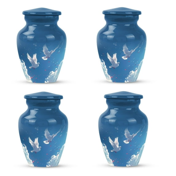SUBSH Dove Urn - Mini Urns for Human Ashes - Cremation Urns for Adult Ashes Women - Urns for Cremation Ashes - Cremation Urn for Adults - Cremains Containers (3 inch Pack of 4)