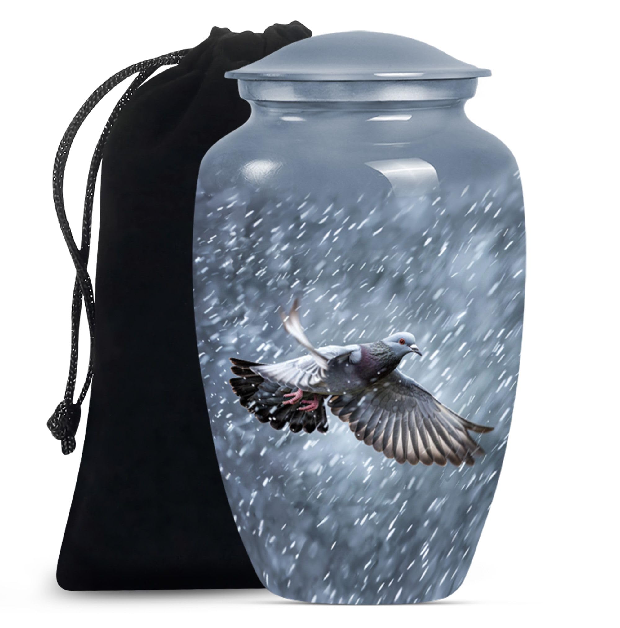 SUBSH Dove Urn, Urn for Human Ashes, 10 Inch Urn, Cremation Urns, Silver UrnsbFor Ashes, Large Urns for Human Ashes, Cat Urns for Ashes, Pet Urns for Dogs Ashes, Urn for Ashes