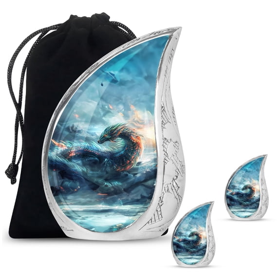 SUBSH Dragon Cremation Urn Human Ashes - Urn For Adult Male - Cremation Urn Human Ashes - Urn For Ashes Adult Male - Combo 1 Large & 2 Small - Small Ashes Keepsake