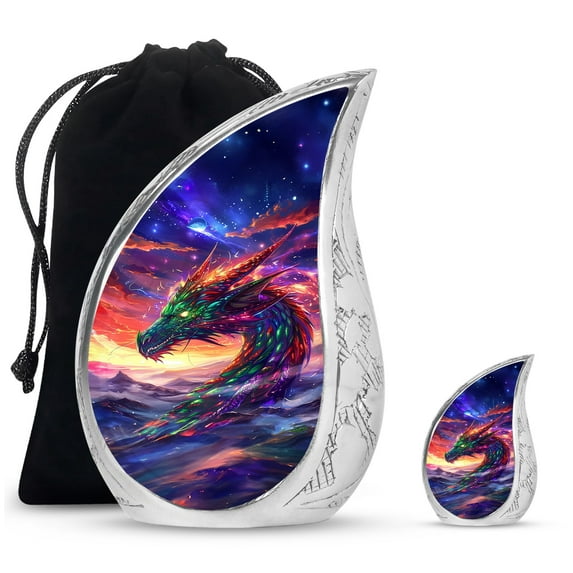 SUBSH Dragon Small Keepsake Cremation Urns - Small Urn For Ashes - Small Ashes Keepsake - Combo 1 Large & 1 Small - Urns For Adult Female - Urns For Human Ashes Adult Female
