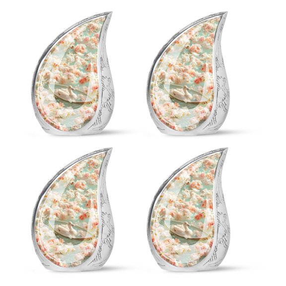 SUBSH Duck Floral Voyage - Adult Urn - Urns For Men Ashes Adult Male - Urn For Ashes Adult Male - Pack Of 4 - Cremation Urns For Ashes For Women - Cremation Urns For Women