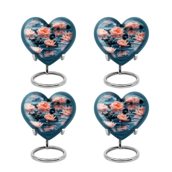 SUBSH Duck Urn - Heart Urns for Ashes - Funeral Urns for Human Ashes Adult - Cremation Urns for Ashes - Decorative Urns - Cremation Urn for Adults (Size - 3 inch Pack of 4)
