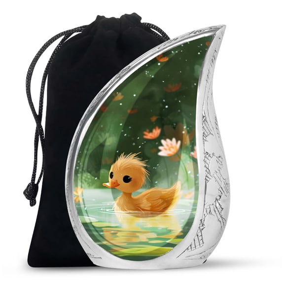 SUBSH Duckling Floral Kingdom - Large Urns For Human Ashes Large - Largeature Urns For Ashes - Funeral Urn Ashes - 10 Inch - Ashes Large - Urns For Ashes - Cremation Urns For Men
