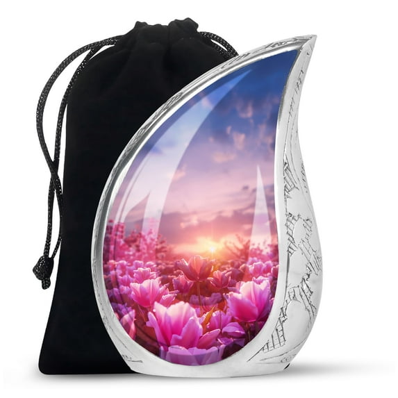 SUBSH Dusk Among The Tulips - Urn For Ashes Adult Male - Urn For Mom Ashes - Urns For Human Ashes Adult Woman - 10 Inch - Largeature Urns For Ashes - Human Urns For Ashes