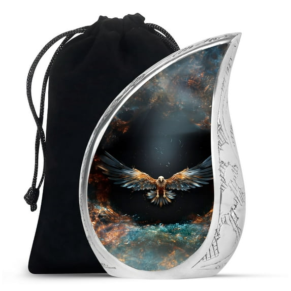 SUBSH Eagle Spreading Wings Dark Background - Funeral Urns For Adult Ashes Women - Urns For Ashes Adult - Urn Human Ashes Large - 10 Inch - Urns Ashes Adult - Large Urns For Human Ashes