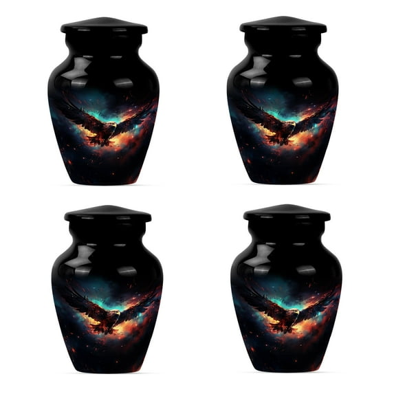 SUBSH Eagle Urns - Small Urns for Ashes - Ash Urns for Humans - Companion Urn - Urn for Ashes Adult Male - Cremation Urns for Human Ashes Adult Female (3 inch Pack of 4)