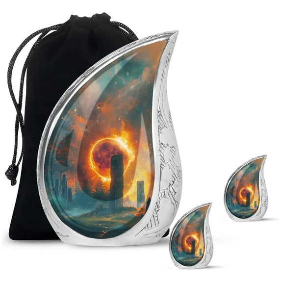 SUBSH Eclipse Monumen - Burial Urn - Small Urn For Human Ashes - Urns Human Ashes - Combo 1 Large & 2 Small - Urns For Adult Male - Cremation Urns For Ashes For Women