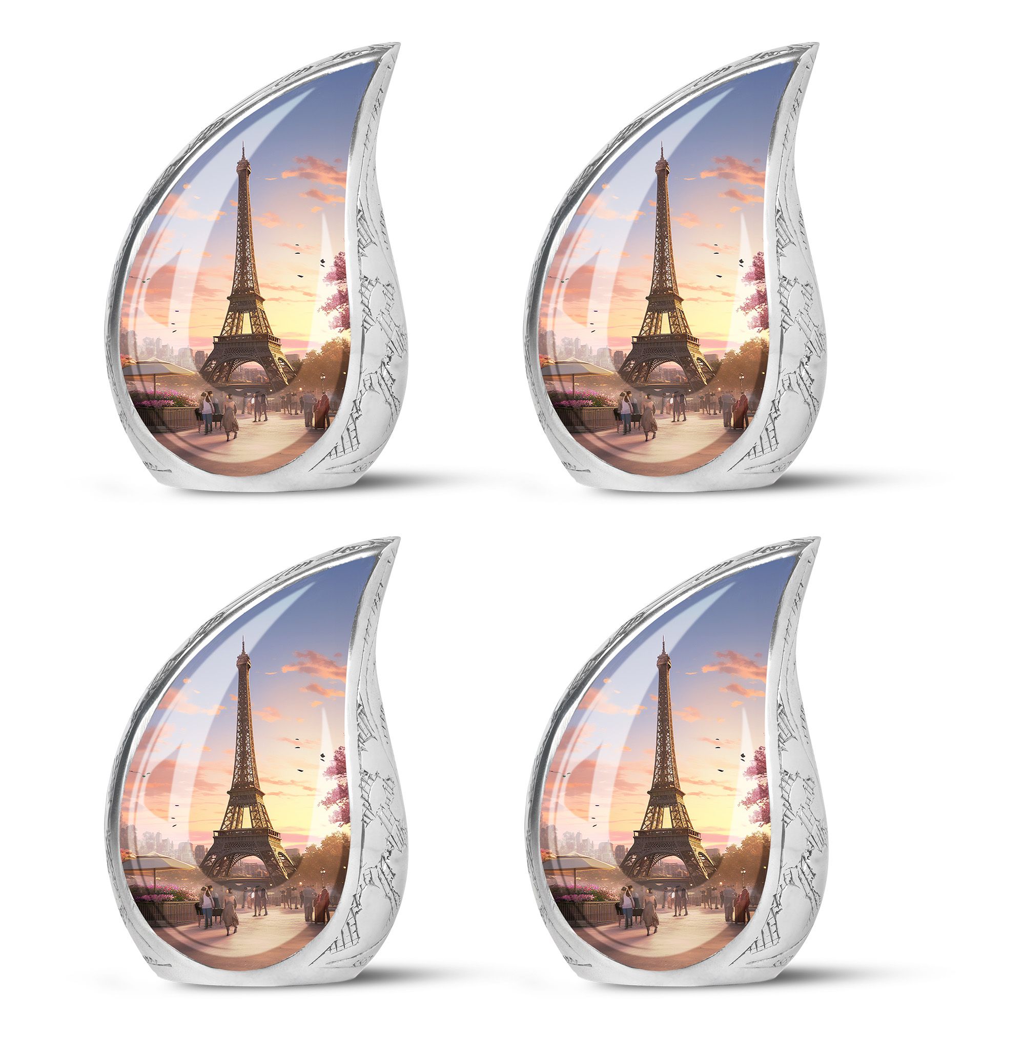 Eiffel Tower Cremation Urn For Ashes - 10 Inch Gray Funeral Urn For Women Or Men, Holds 200 Cubic Inches