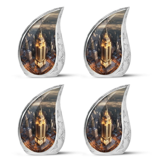 SUBSH Empire State Building Top View - Urns For Adult Female - Urns For Human Ashes Small - Cremation Urns Human - Pack Of 4 - Small Urn For Ashes - Urn For Human Ashes Adult Male