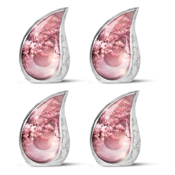 SUBSH Enchanted Cherry Blossom Grove - Human Urns For Ashes - Miniature Urns For Ashes - Cremation Urns For Ashes For Women - Pack Of 4 - Memorial Urns - Funeral Urns For Adult Ashes Men