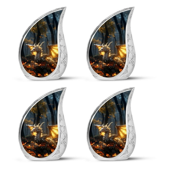 SUBSH The Enchanted Whelp Of The Fallen Leaves - Cremation Urn - Urn For Adult Woman - Keepsake Cremation Urns For Human Ashes - Pack Of 4 - Urn For Ashes Adult Male