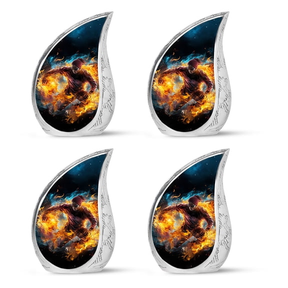 SUBSH Fiery Dance Performance Art - Funeral Urn - Urns For Men - Urn For Human Ashes Adult Woman - Pack Of 4 - Human Ash Urn - Cremation Urns For Ashes For Men - Funeral Urns For Ashes
