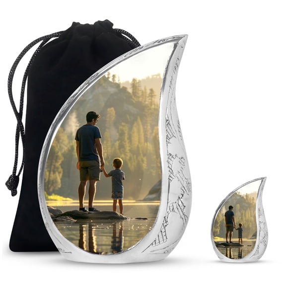 SUBSH Fishing Urns For Human Ashes Adult Male Dad - Urns Human Ashes Adult - Funeral Urns - Combo 1 Large & 1 Small - Cremation Urns For Men - Small Urns - Cremation Urns For Adult Ashes Women