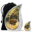 thumbnail image 1 of SUBSH Floral Tiger Stalk - Small Urns For Human Ashes Keepsake - Urns Cremation - Urns For Dad - Combo 1 Large & 1 Small - Urns Human Ashes Adult - Ash Urns For Humans - Cremation Urns For Men, 1 of 2