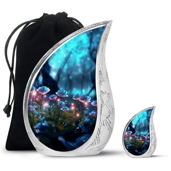 SUBSH Forget Me Not Majestic Forest - Large Urns For Human Ashes Adult - Urns For Adult Male - Urn For Adult Ashes - Combo 1 Large & 1 Small - Funeral Urns For Adult Ashes Men