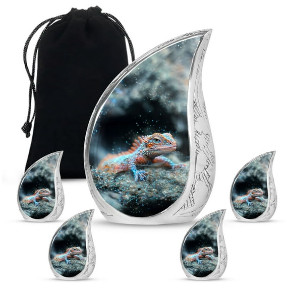 SUBSH Gecko Galaxy - Keepsake Urns For Human Ashes - Urns For Ashes Keepsake - Urns For Mom - Combo 1 Large & 4 Small - Urn For Human Ashes Adult - Memorial Urns For Human Ashes Keepsake