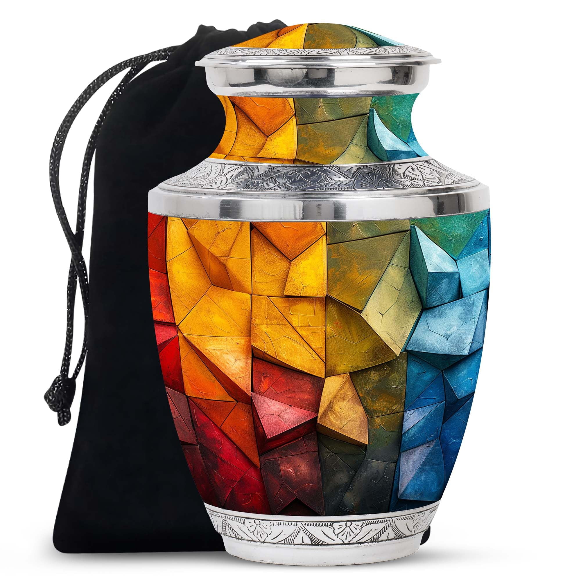 SUBSH Geometric Temperature Gradient - Urns for Human Ashes Adult Female - Perfect Memorials Urns - Urns for Adults - Ash Holders for Human Ashes - Funeral Urns for Adult Ashes Women (10 inch)