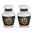 thumbnail image 1 of SUBSH Gilded Petals - Memorial Keepsakes for Ashes - Urn for Ashes Small - Memorial Urns for Human Ashes - Urns for Ashes Adult Female Mom - 3inch,2pcs -, 1 of 2