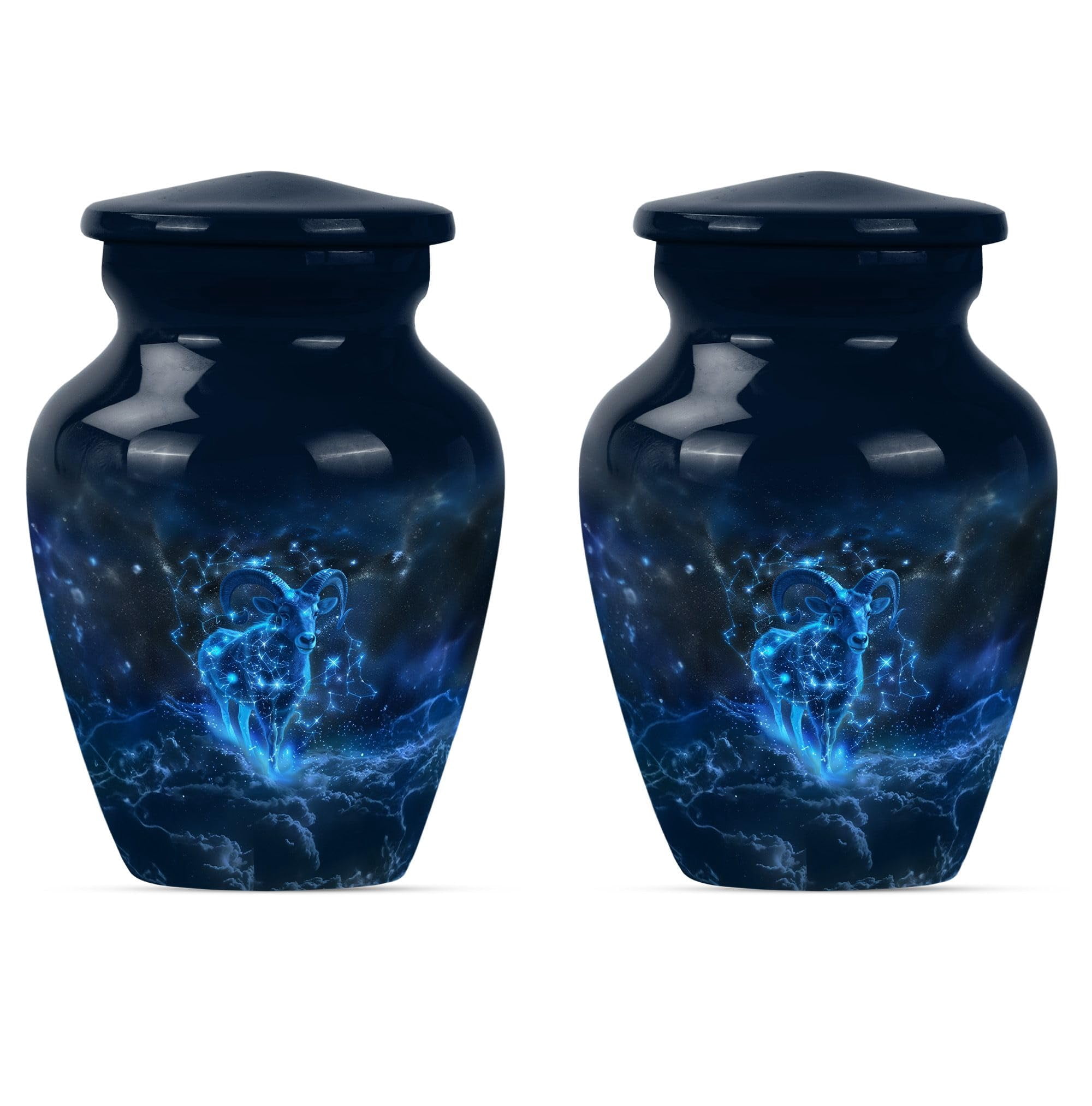 SUBSH Goat Urn - Mini Urns - Adult Cremation Urns - Urns for Cremation Ashes - Burial Urns for Cremated Remains - Cremation Urns for Human Ashes Adult Male (3 inch Pack of 2)