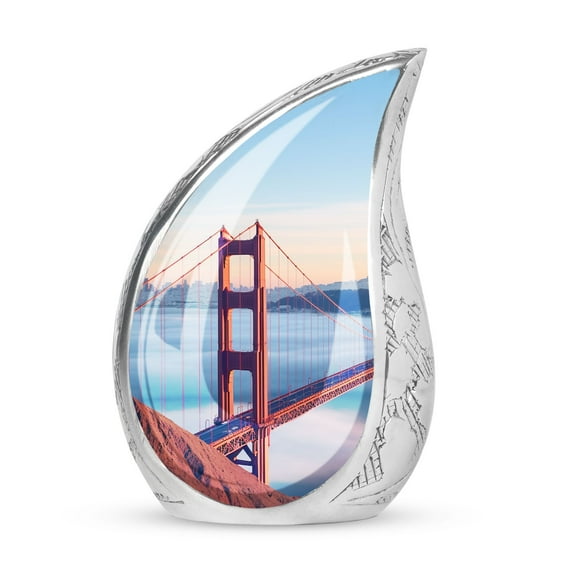 SUBSH Golden Gate Bridge Cloud - Small Keepsake Urns For Human Ashes - Urns For Human Ashes For Mother - Urns For Burial - Pack Of 1 - Cremation Urn Human - Funeral Cremation Urns For Ashes
