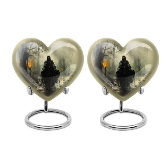 SUBSH Halloween Cremation Urns - Keepsake Heart Urn - Cremation Urn for Adults - Urns for Ashes Adult Male - an Urn for Ashes - Ashes Urn (Size - 3 inch Pack of 2)