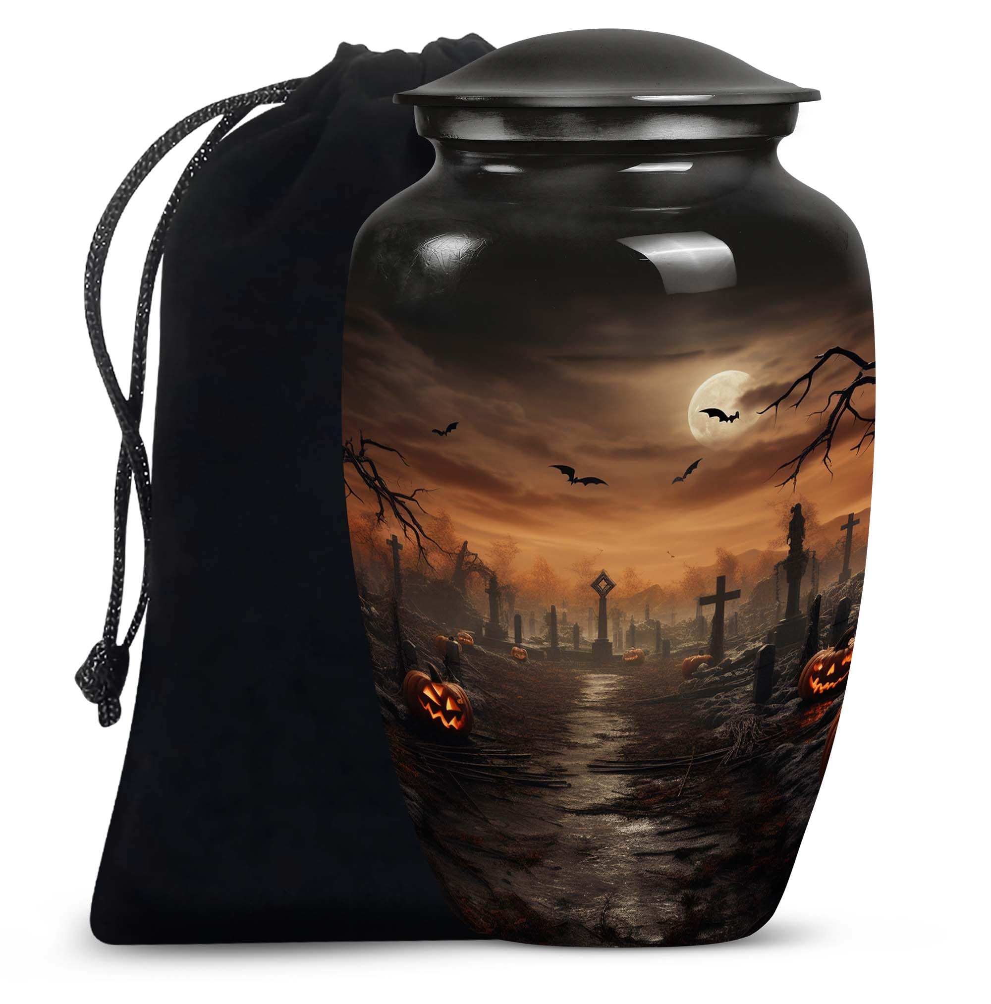 SUBSH Halloween Moonlight - Funeral Urns for Human Ashes Adult - Mosaic Urns for Human Ashes Adult - Adult Urns for Men - Cremation Urn for Ashes - Urns for Adult Female (10 inch)