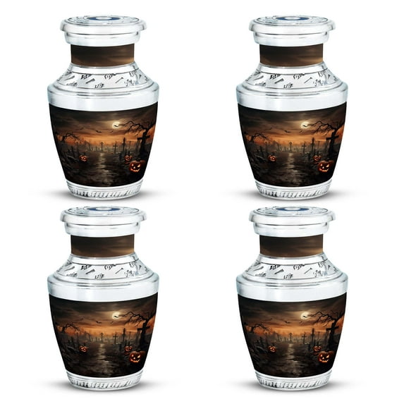 SUBSH Halloween Moonlight - Mini Urns for Human Ashes - Keepsakes for Ashes - Urns for Ashes Adult Female Mom - Ashes Urns Human Remains - Cremation Urns for Adult Ashes Men (Size - 3inch,4pcs)