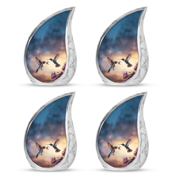 SUBSH Humming Birds - Small Keepsake Urns For Human Ashes - Burial Urns Urn For Ashes For Women - Urns For Mom Ashes - Pack Of 4 - Adult Male Urn - Urns For Ashes Adult Female