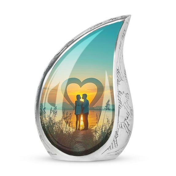 SUBSH Love Silhouette At Sunset - Cremation Urns For Ashes For Men - Small Urn For Ashes - Urns For Ashes Adult Male Small - Pack Of 1 - Small Keepsake Urn For Ashes