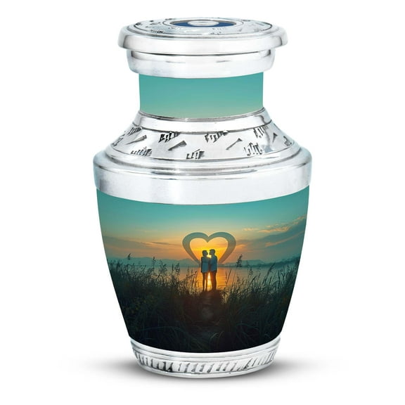 SUBSH Love's Silhouette at Sunset - Small Urn for Ashes - Small Urns for Mom - Burial Urns Urn for Ashes for Womens - Urn for Women Ashes - Urns for Adult Male (Size - 3inch,1pcs)