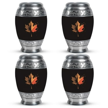 SUBSH Mapple Leaf Urn - Small Urn - Ashes Urn Adult - Cremation Urns for Burial - Cremation Memorial - (3 inch Pack of 4)