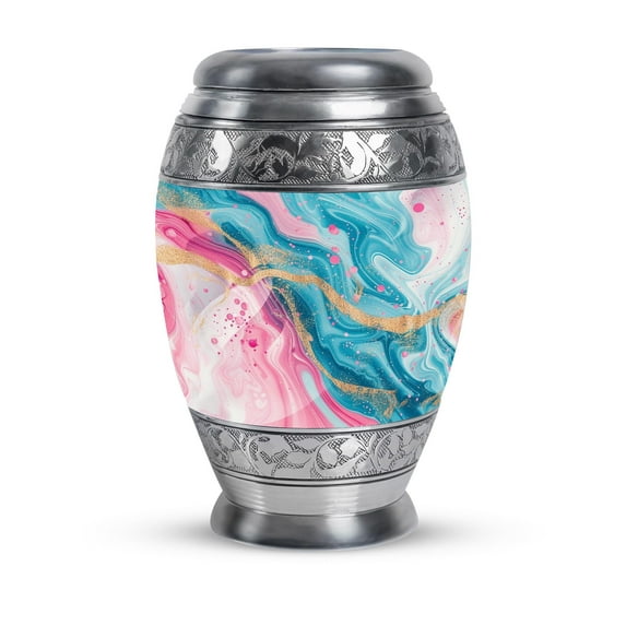 SUBSH Marble Design Metal Urn - Marble Urn for Ashes for Women - Burial Urns for Adult Human Ashes - Cremation Urns for Women - Urn for Ashes for Women - Small Urn Dad (Size3inch, 1pcs)