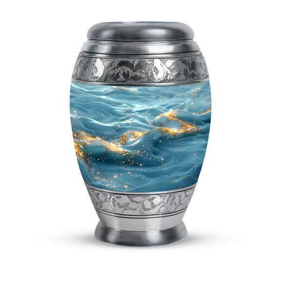 SUBSH Marble Design Metal Urn - Marble Urn for Human Ashes - Burial Urns for Adult Human Ashes - Cremation Urns for Men - Urns for Ashes - Small Funeral Urns (Size3inch, 1pcs)