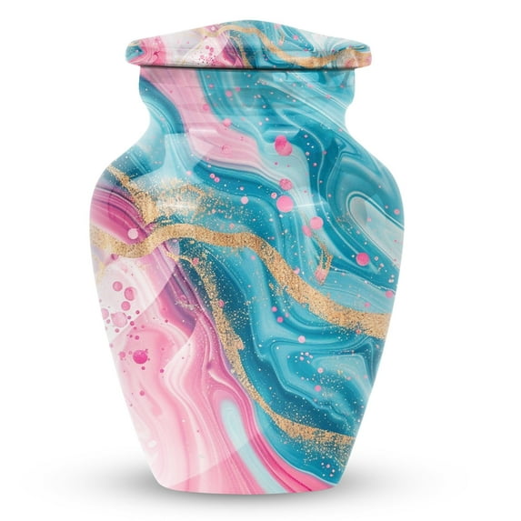 SUBSH Marble Design Metal Urn - Mini Urn - Burial Urns for Adult Human Ashes - Cremation Urns for Women - Urn for Ashes for Women - Small Urn Dad (Size3inch, 1pcs)