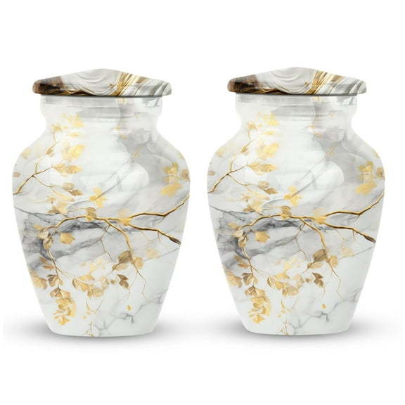 SUBSH Marble Design Metal Urn - Mini Urns - Urns for Human Ashes Adult Man - Urns for Human Ashes - Urn for Ashes Adult Male - Ash Urns for Humans Keepsake (3inch, 2pcs)