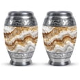 thumbnail image 1 of SUBSH Memorial Keepsakes for Ashes Marble Design Metal Urn - Marble Urn Adult - Decorative Urns - Cremation Urn - Mini Urn for Human Ashes - Keepsake Small Urns (3inch, 2pcs), 1 of 2