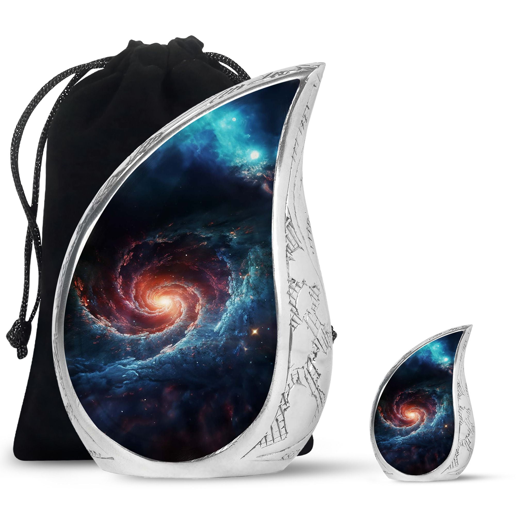 SUBSH Milkyway Galaxy Adult Urns For Human Ashes - Cremation For Ashes - Urns For Dad - Combo 1 Large & 1 Small - Small Cremation Urns For Human Ashes - Ashes Keepsake - Urn For Ashes For Women