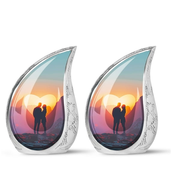 SUBSH Mountain Silhouette Love - Adult Urns - Urns For Human Ashes Adult For Burial - Cremation Urns For Human Ashes - Pack Of 2 - Small Urn For Human Ashes - Urns For Human Ashes
