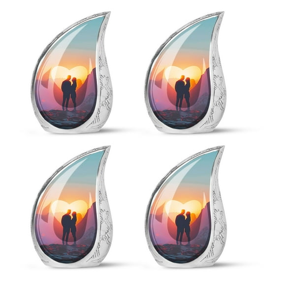 SUBSH Mountain Silhouette Love - Burial Urns - Urns For Human Ashes Adult Male - Funeral Urns For Ashes Adult - Pack Of 4 - Adult Male Urn - Urns For Human Ashes Adult