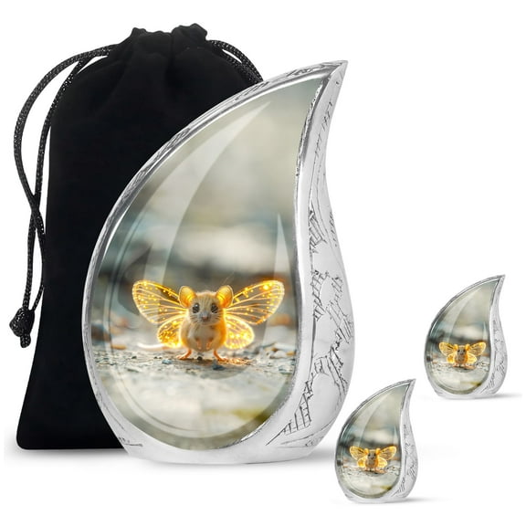 SUBSH Mystic Firefly Mouse - Adult Urn - Urns For Human Ashes Small Size Keepsake - Urns For Ashes Keepsake - Combo 1 Large & 2 Small - Urns For Ashes Keepsake - Urns For Ashes Adult Female