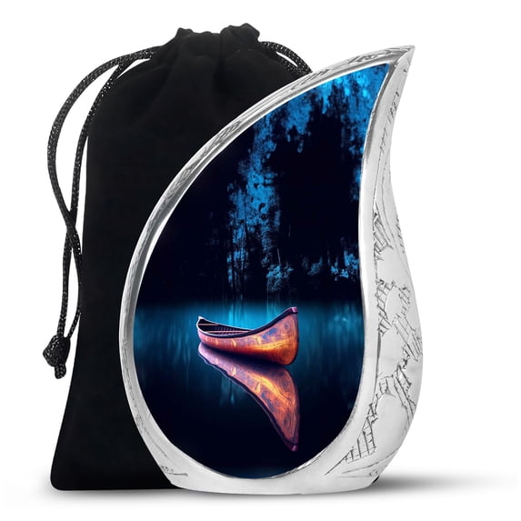 SUBSH Mystic Glow Canoe - Urn For Ashes For Women - Urns Adult - Urn Adult Human Ashes - 10 Inch - Largeature Urns For Ashes - Urn For Ashes - Cremation Urns For Women