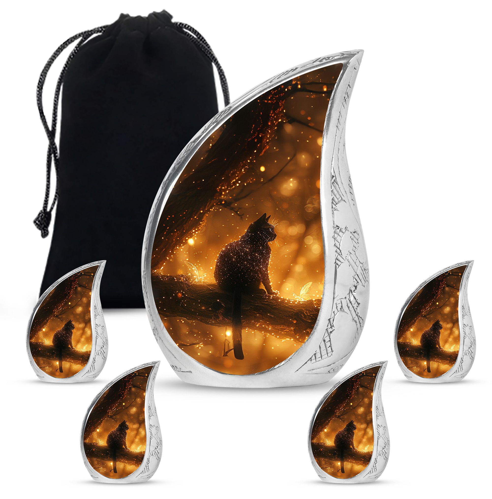 SUBSH Mystical Twilight - Urn For Human Ashes - Urn For Human Ashes Adult Men - Urn Small - Combo 1 Large & 4 Small - Urns For Human Ashes Adult Female - Ashes Keepsake